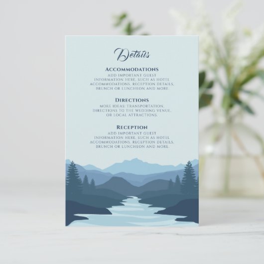 Rustic Misty Mountains Wedding Details RSVP Kaartje (Staand voorkant)