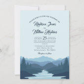 Rustic Misty Mountains Wedding Kaart (Voorkant)