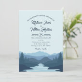 Rustic Misty Mountains Wedding Kaart (Staand voorkant)