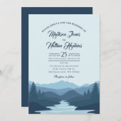 Rustic Misty Mountains Wedding Kaart (Voorkant / Achterkant)