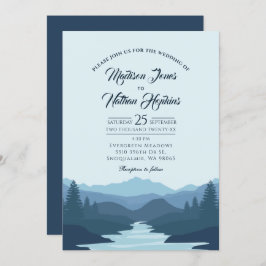 Rustic Misty Mountains Wedding Kaart