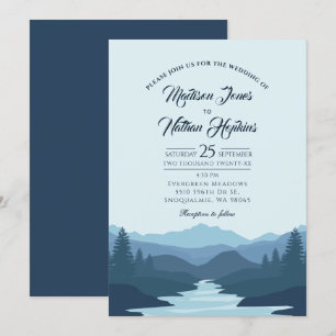 Rustic Misty Mountains Wedding Kaart