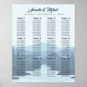 Rustic Misty Mountains Wedding Seding Chart Poster (Voorkant)