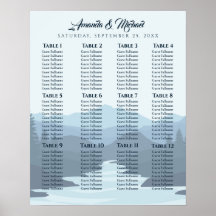 Rustic Misty Mountains Wedding Seding Chart