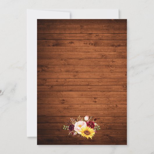 Rustic Mixed Floral lights 3 Foto bruiloft Kaart (Achterkant)