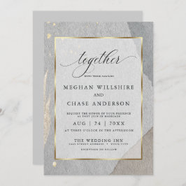 Rustic Modern Abstracte grijze Waterverf Kaart