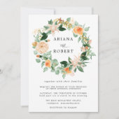 Rustic Modern Autumn Floral Wreath Wedding Kaart (Voorkant)