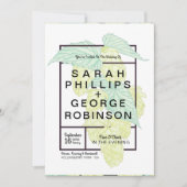 Rustic Modern Beer Hops Wedding Invitation Kaart (Voorkant)