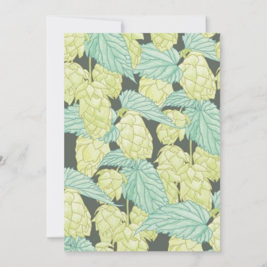 Rustic Modern Beer Hops Wedding Invitation Kaart (Achterkant)