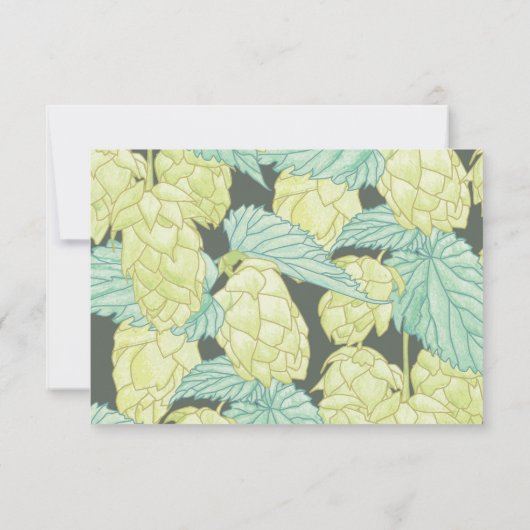 Rustic Modern Beer Hops Wedding RSVP Card (Achterkant)