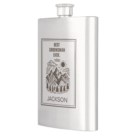Rustic Modern Bergen Aangepaste Bruidsjonker Flacon (Links)