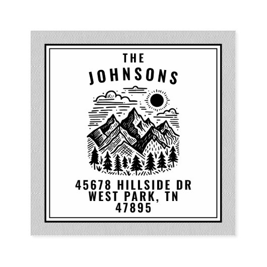 Rustic Modern Bergen Custom Rubberstempel (Afrduk)
