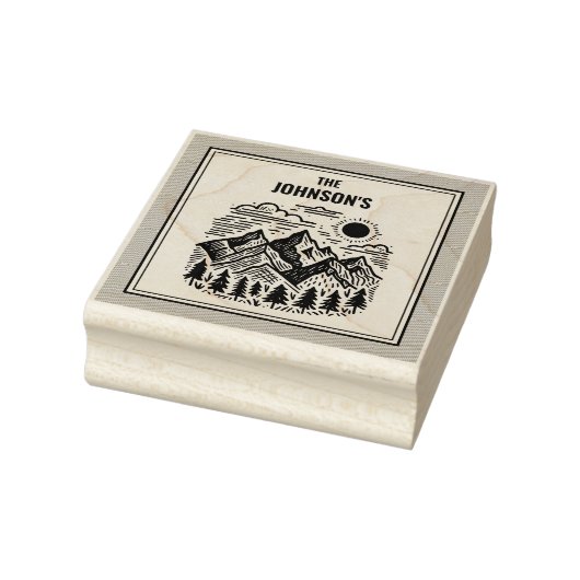 Rustic Modern Bergen Custom Rubberstempel (Stempel)