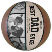 Rustic Modern BEST DAD EVER Cool Photo Collage Basketbal (Verticaal)