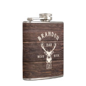 Rustic Modern BEST DAD EVER Eigen naam Deer Wood Heupfles (Rechts)