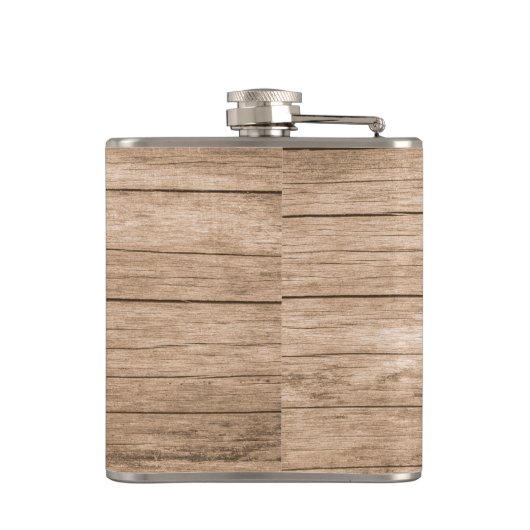 Rustic Modern BEST DAD OOIT Eigen naam Jaar Hout Heupfles (Achterkant)