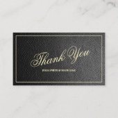 Rustic Modern Black Leather Wedding Hartelijk dank Informatiekaartje (Voorkant)