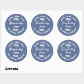 Rustic Modern Blauwe Jam Klassieke Ronde Sti Sticker (Vel)