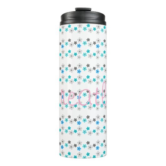 Rustic Modern Bloemmotief Thermosbeker (Voorkant)