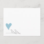 Rustic Modern Blue Heart Wedding Save the Date Aankondigingskaart (Achterkant)