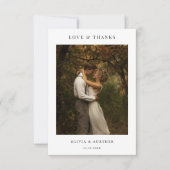 Rustic Modern Boho Budget Foto Huwelijk Liefde en Bedankkaart (Voorkant)