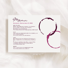 Rustic Modern Bourgogne Wijnvlek Ringen Trouwen Menu