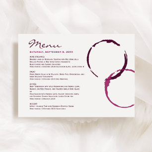 Rustic Modern Bourgogne Wijnvlek Ringen Trouwen Menu