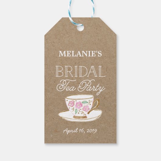 Rustic Modern Bridal Tea | VRIJGEZELLENFEEST Cadeaulabel (Achterkant)