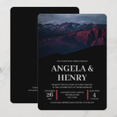 Rustic Modern Brown Mountains Scenery Wedding Kaart (Voorkant / Achterkant)