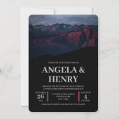 Rustic Modern Brown Mountains Scenery Wedding Kaart (Voorkant)