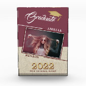 Rustic Modern Burgundy Afstuderen Afstuderen Fotoblokken (Voorkant)