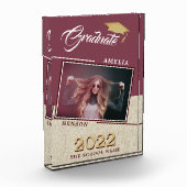 Rustic Modern Burgundy Afstuderen Afstuderen Fotoblokken (Links)