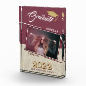 Rustic Modern Burgundy Afstuderen Afstuderen Fotoblokken (Rechts)