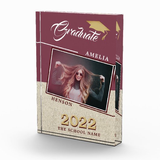 Rustic Modern Burgundy Afstuderen Afstuderen Fotoblokken (Rechts)