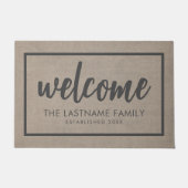 Rustic Modern Burlap - Het Onthaal van het Manuscr Deurmat (Voorkant)