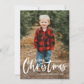 Rustic Modern Calligrafie Foto voor kerst Feestdagenkaart (Voorkant)