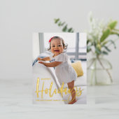 Rustic Modern Calligrafie Prettige feestdagen Foto (Staand Voorkant)