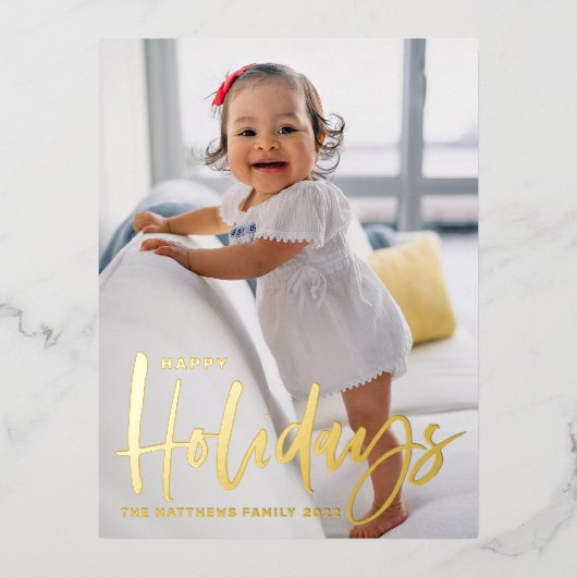 Rustic Modern Calligrafie Prettige feestdagen Foto (Voorkant)