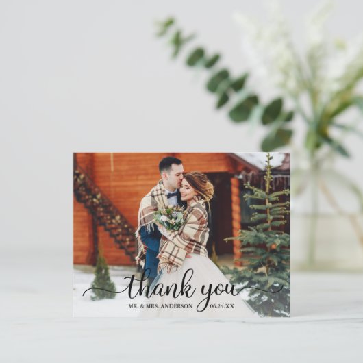 Rustic Modern Calligraphy Script Bedankt voor je h Briefkaart (Staand voorkant)