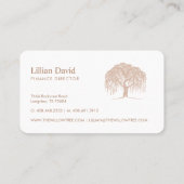 Rustic Modern Cream Blush & White Willow Tree Logo Visitekaartje (Achterkant)