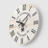 Rustic Modern Custom Family Name Farmhouse Grote Klok (Hoek)