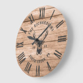 Rustic Modern Custom Family Name Farmhouse Grote Klok (Hoek)