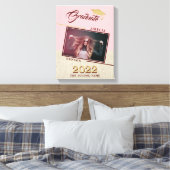 Rustic Modern Dusty Pink Afstudeerder Foto Afstude Canvas Afdruk (Insitu (Slaapkamer))