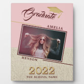 Rustic Modern Dusty Pink Afstudeerder Foto Afstude Fotoplaat (Voorkant)