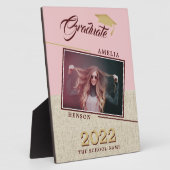 Rustic Modern Dusty Pink Afstudeerder Foto Afstude Fotoplaat (Zijkant)