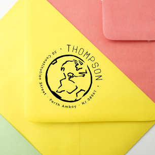Rustic Modern Earth Americas Return Address Rubberstempel
