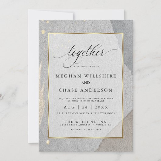 Rustic Modern Earthy Waterverf on Stone Texture Kaart (Voorkant)