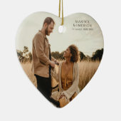 Rustic Modern Engagement Photo Heart Keepsake  Keramisch Ornament (Rechts)