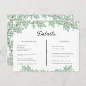 Rustic Modern Eucalyptus Greenery Wedding Informatiekaartje (Voorkant / Achterkant)