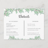 Rustic Modern Eucalyptus Greenery Wedding Informatiekaartje (Voorkant)